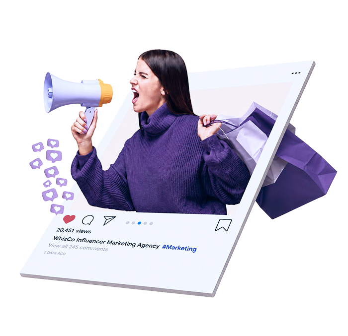 Creator holding megaphone